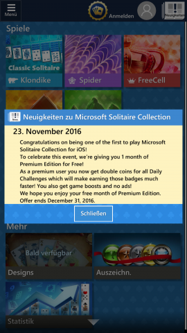 Microsoft Solitaire Collection (Screenshot: Golem.de)